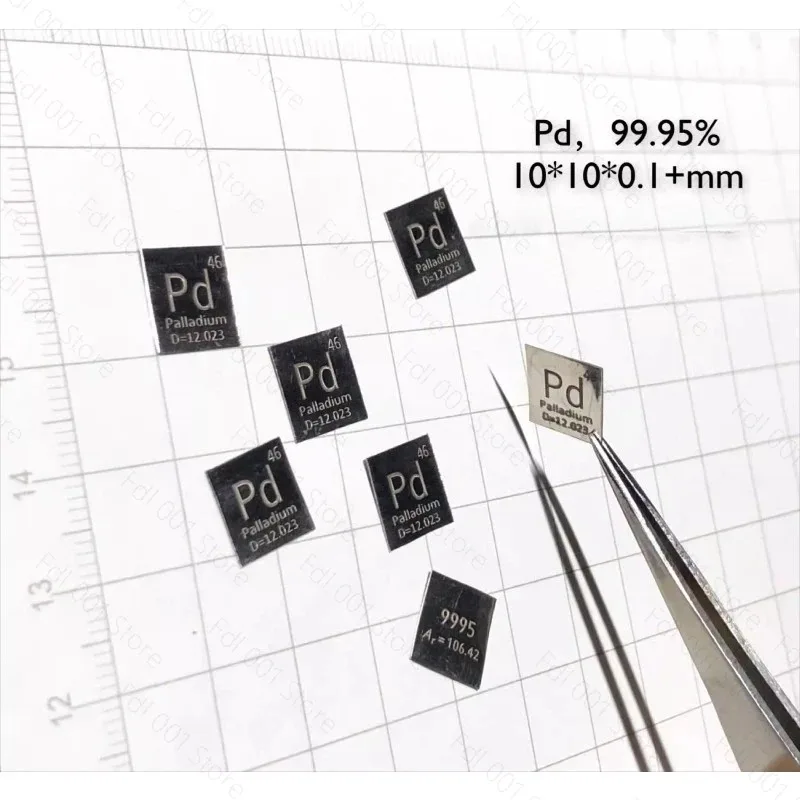 Pure Palladium Plate Pd 99.95 Periodic Table Design Sample