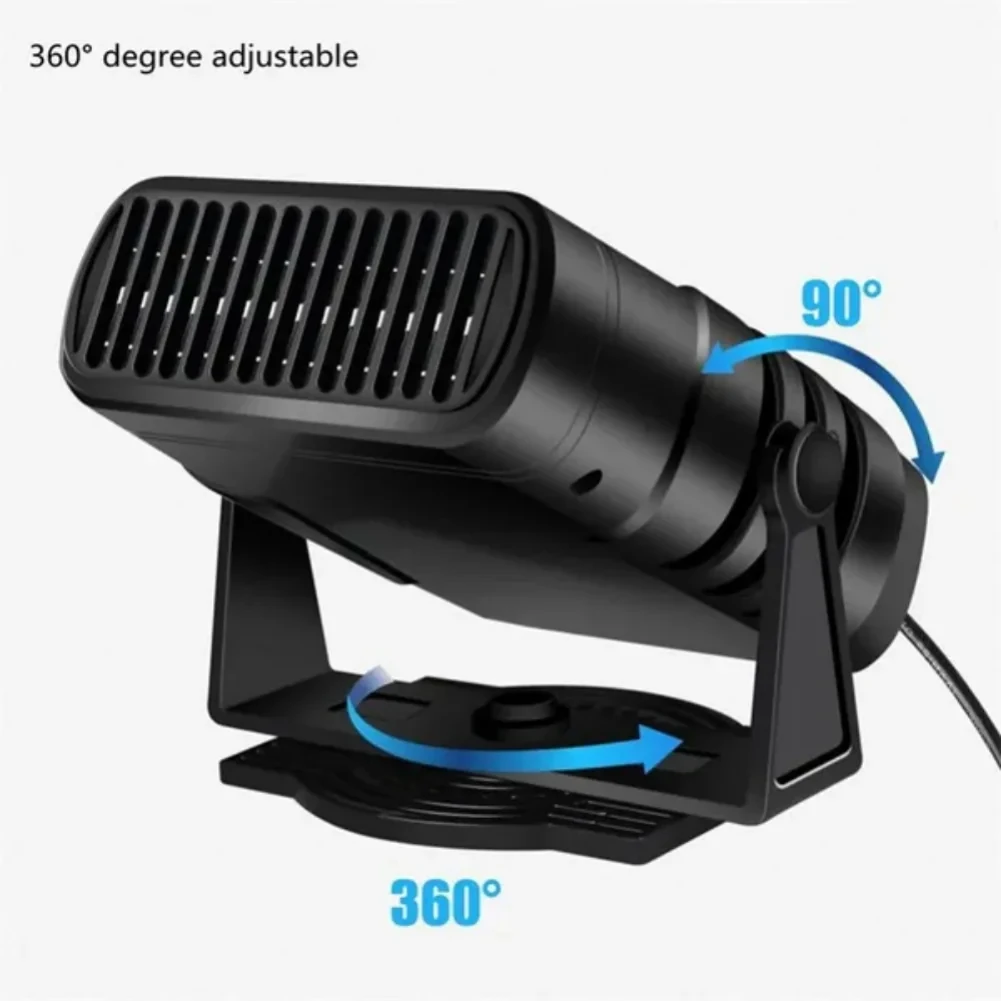 Electric Car Heater Air Cooler Fan 12V/24V Portable Demister Defroster Heating Fan 120W Dryer Windshield Defogging Accessroies