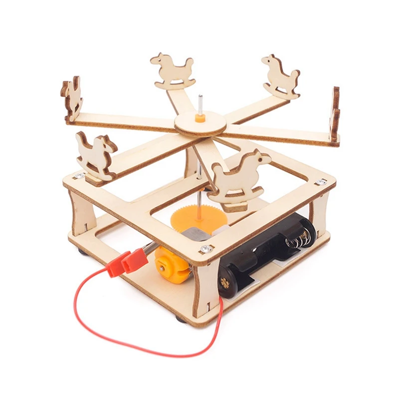 Carrousel Diy Science Set Houten Puzzel Ambachtelijke Technologie Experiment Kit Voor Studenten Kinderen Cadeau Eenvoudig Te Installeren Eenvoudig Te Gebruiken