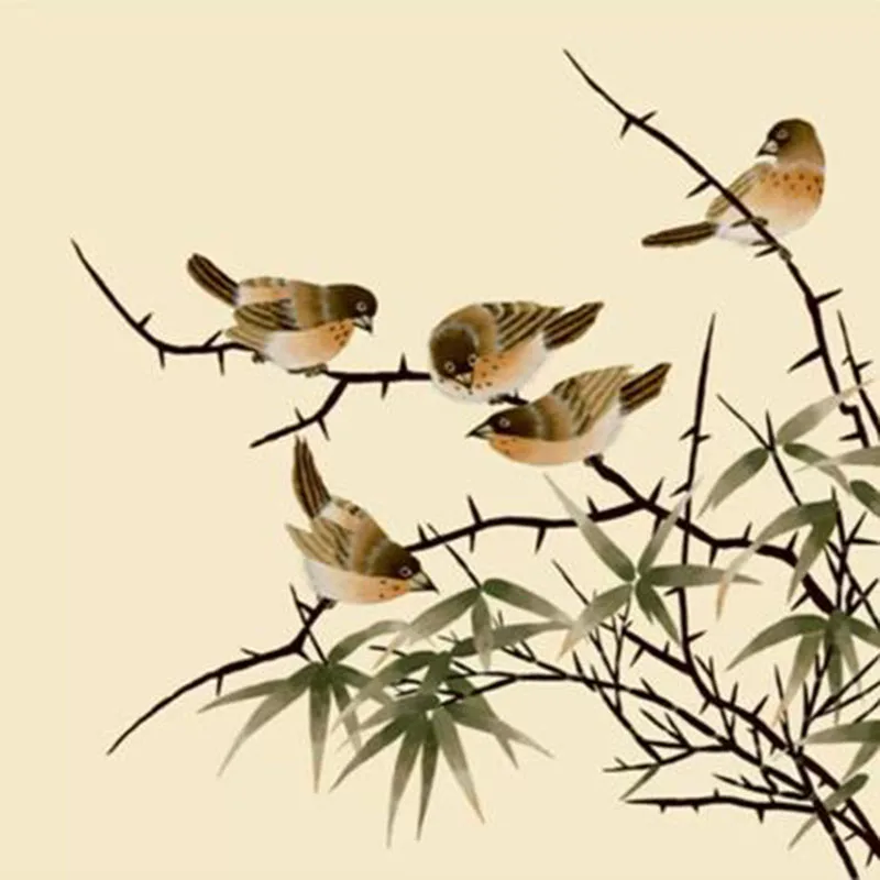 Su Embroidery DIY Kit, Flower and Bird Beginner Hand Embroidery Set, Handmade Materials Package, DIY Needlework Pattern