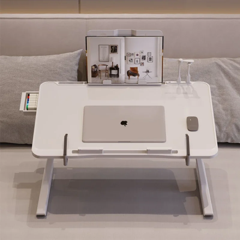 Adjustable Laptop Table Bed Reading Desk Writing Stand with Non-Slip Legs Multi-Angle Foldable Study Tray for Floor or Dorm