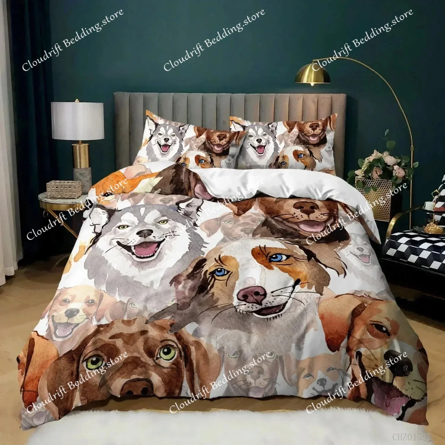 

3D Print Animal Duvet Cover Set Cartoon Kittens Funny Smiling Doodle Humorous Twin Bedding Set Polyester Fashion Quilt Cover
