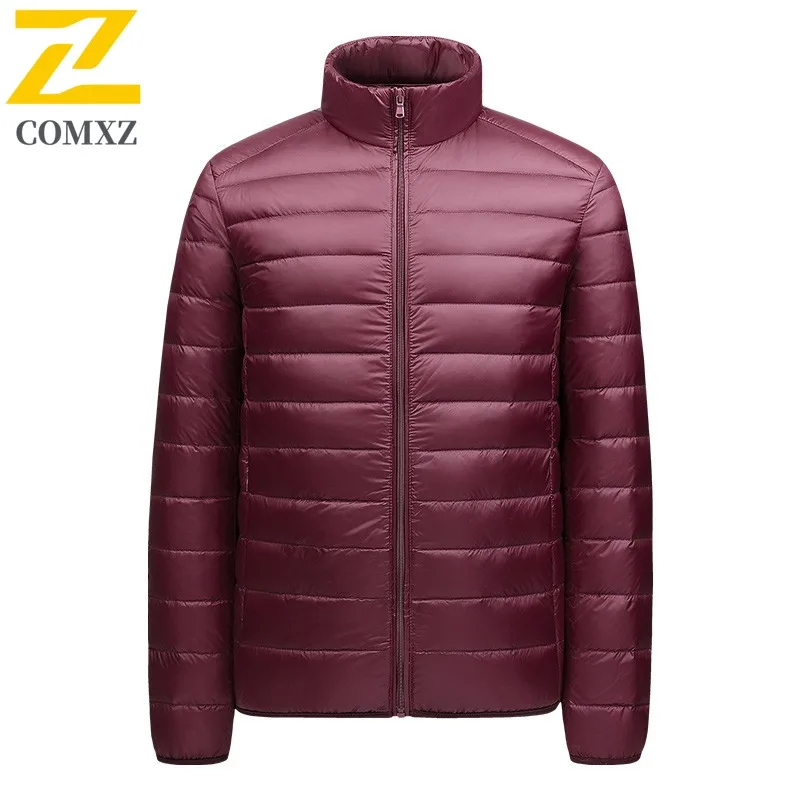 

COMXZ Winter Jacket Solid Color Slim Fit Versatile Windproof Travel Padded Jacket Skiing Loose Stylish Down Jacket Men Clothing
