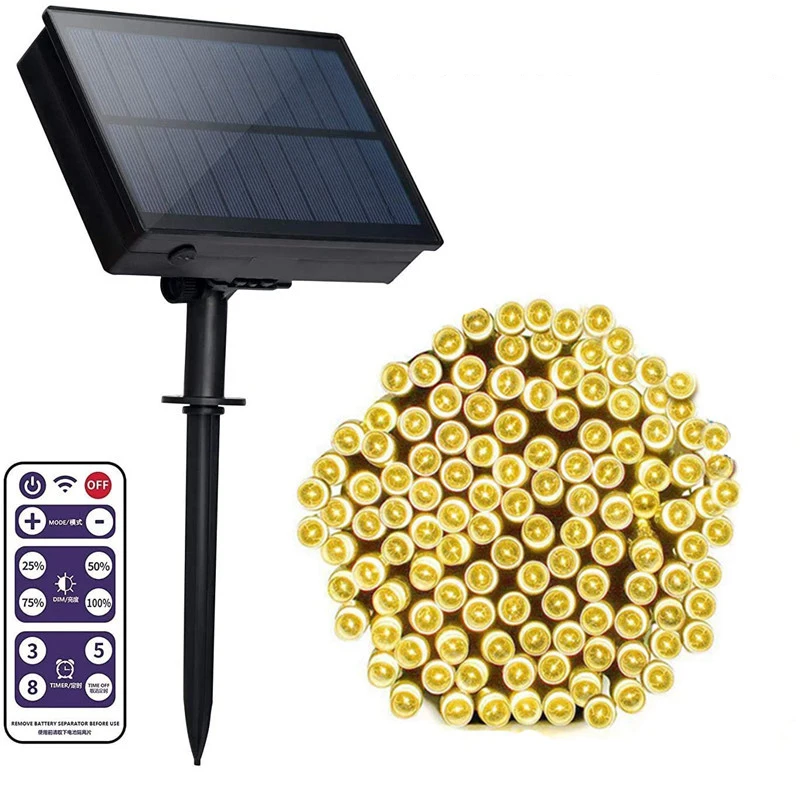 10M 20M 30M 50M Solar led string light & Remote Wireless Waterproof Christmas Outdoor Fairy decoration Holiday Party