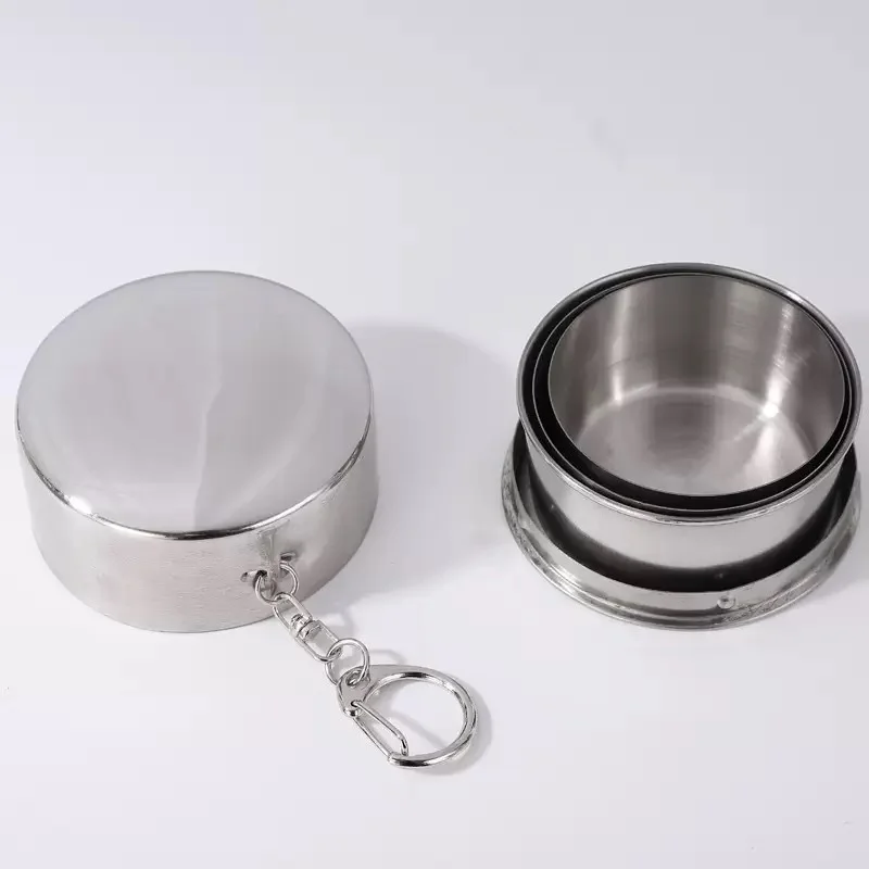 Innovative Foldable Sports Water Cup Portable Outdoor Cup Hook Rotatable And Retractable Stainless Steel Water Cup Portable