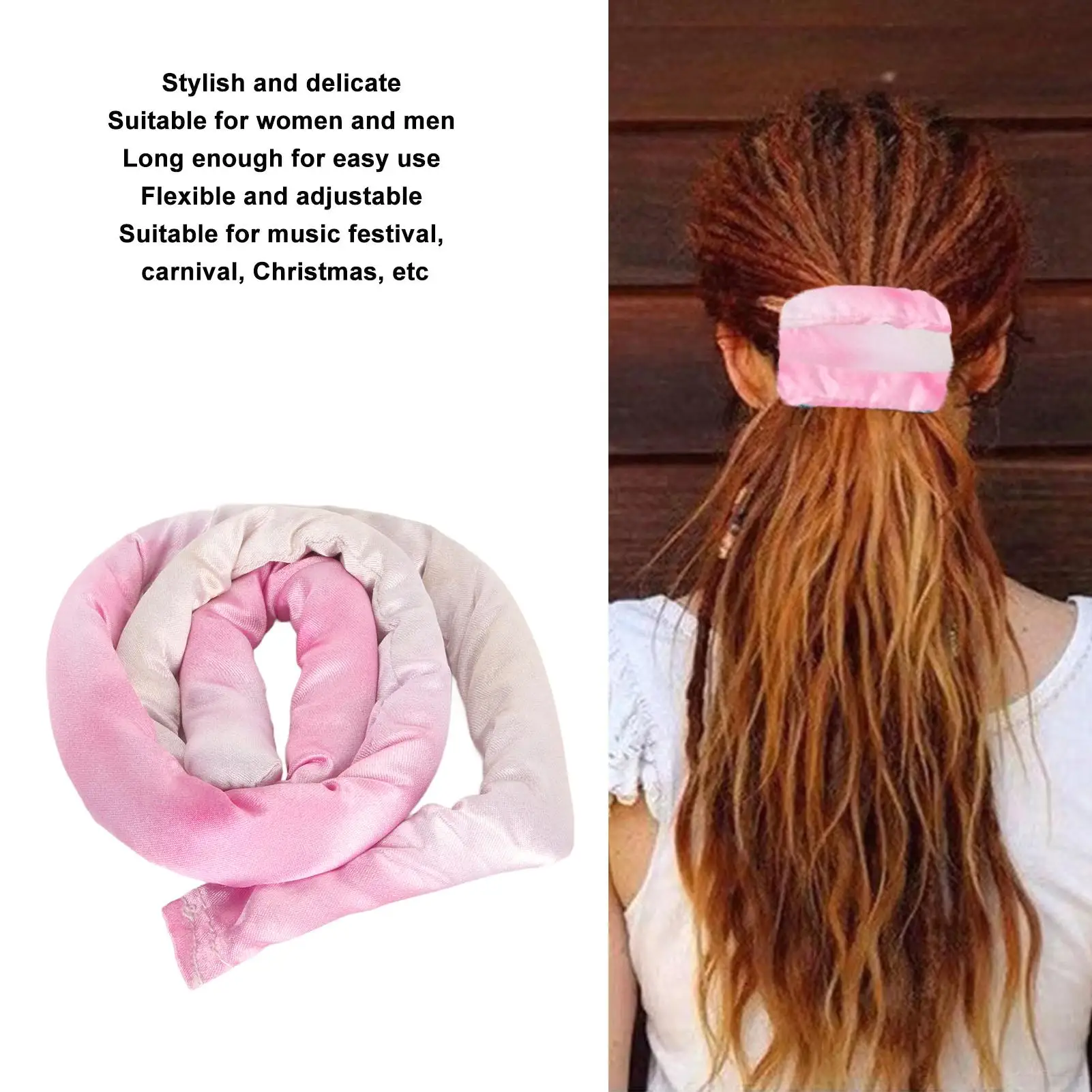 Laço de cabelo espiral flexível para homens e mulheres, elegante e portátil, ajustável, dobrável, carnaval