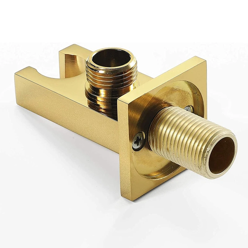 Solid Brass Wall Mount Handheld Shower Bracket Holder With Water Supply Shower Outlet