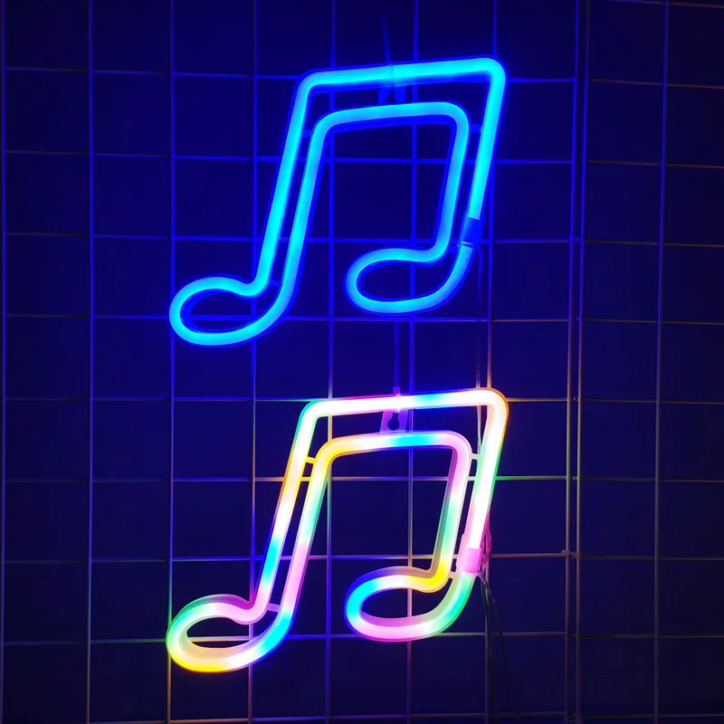 LED Musical Note Neon Light Festival Atmosphere Decoration Neon Lamp Glowing For KTV Bar Party Bedroom Wall Decor  Adult Gift