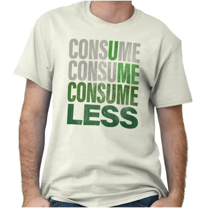 Earth Day Climate Change U Me Consume Less Womens or Mens Crewneck T Shirt Tee
