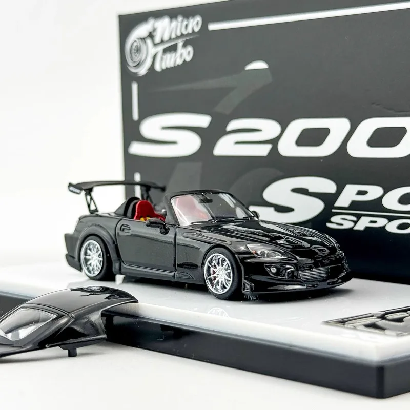MicroTurbo Diecast 1/64 Scale Honda S2000 Sports Modified Convertible Sports Car Model in Alloy Honda S2000 Sports Toy Car Model