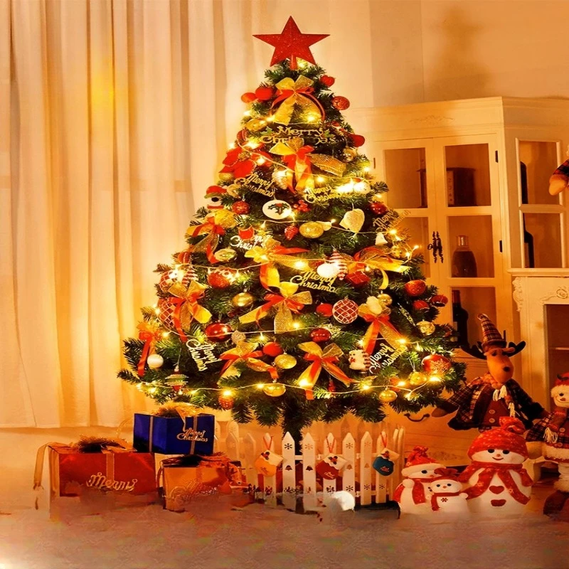 

DIY LED Artificial Xmas Tree Set Premium Festival Home Decor New Year Glowing Ornaments for Living Room Ins Style Festive Gift