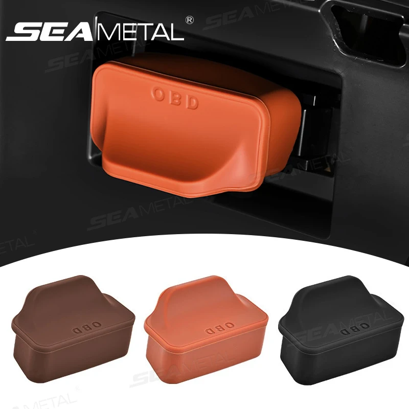 SEAMETAL 실리콘 자동차 OBD 포트 먼지 커버 핸들 디자인 OBD 포트 잠금 보호 슬리브 캡 방수 방진 자동차 액세서리