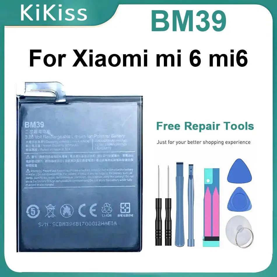 

Аккумулятор BM39 для мобильного телефона Xiaomi Mi 6 Mi6, литий-ионный полимерный, 3250 мАч