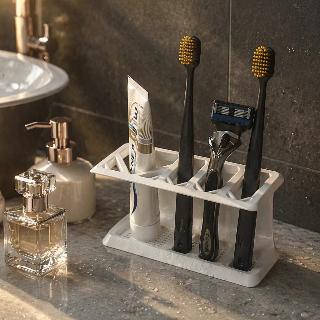 Desktop toothbrush holder, toiletry set storage rack, integrated toothbrush, razor and toothpaste desktop storage rack