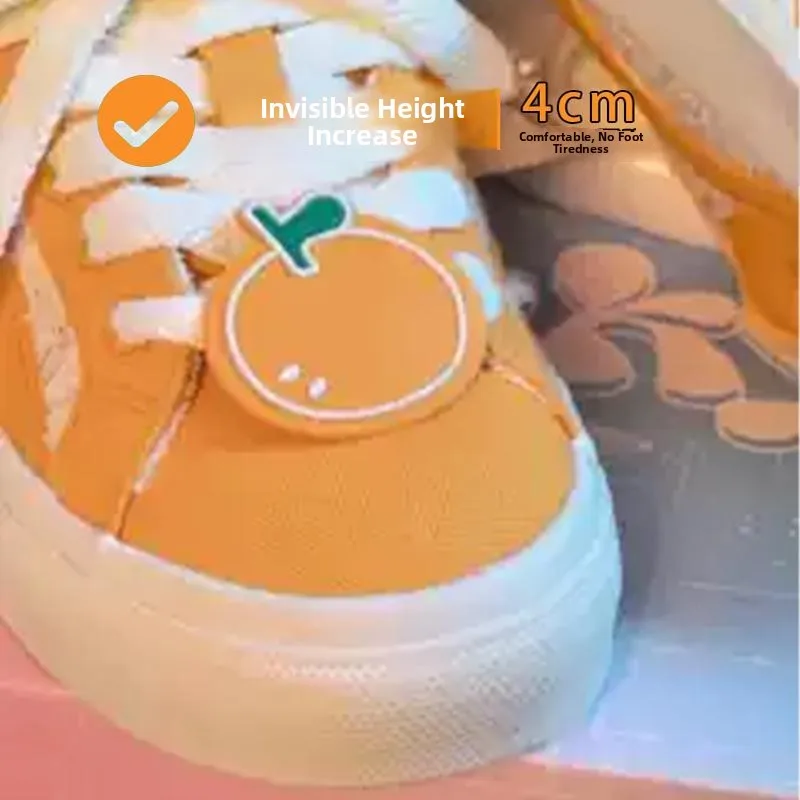 

Low-Top Couple Sneakers Leather Version Spring Women's Black Bread Shoes round Toe Cross Buckle Rubber Outsole Floral Pattern