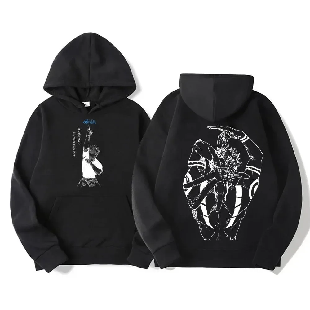 Vintage Jujutsu Kaisen Choso Hoodie Anime Sweatshirt Winter Warm Streetwear Men Women Top Casual Loose Fashion Print Clothing