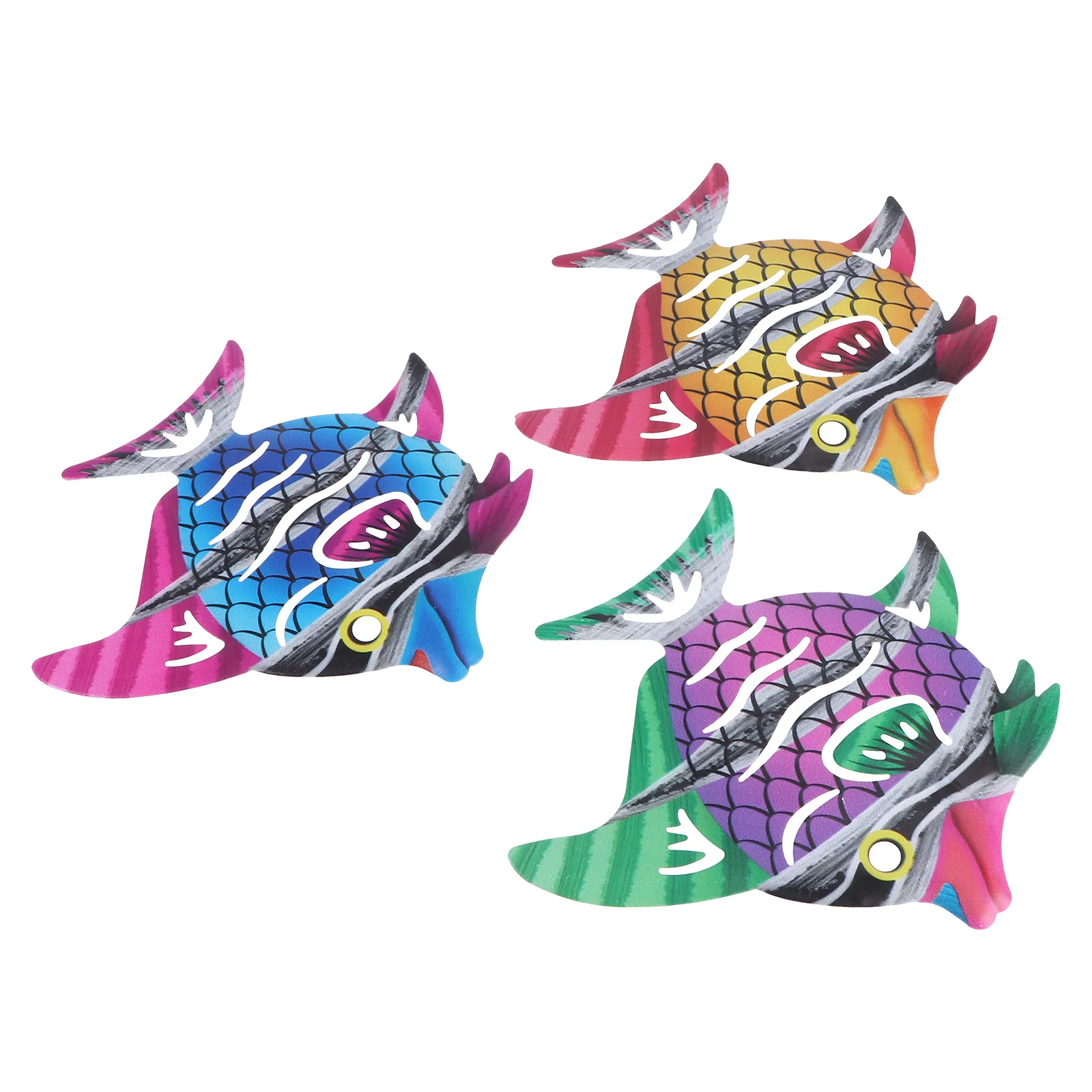 

3Pcs Iron Fish Wall Hanging Decor Bright Colors Metal Fish Wall Art Ornament for Home Garden Home Decoration