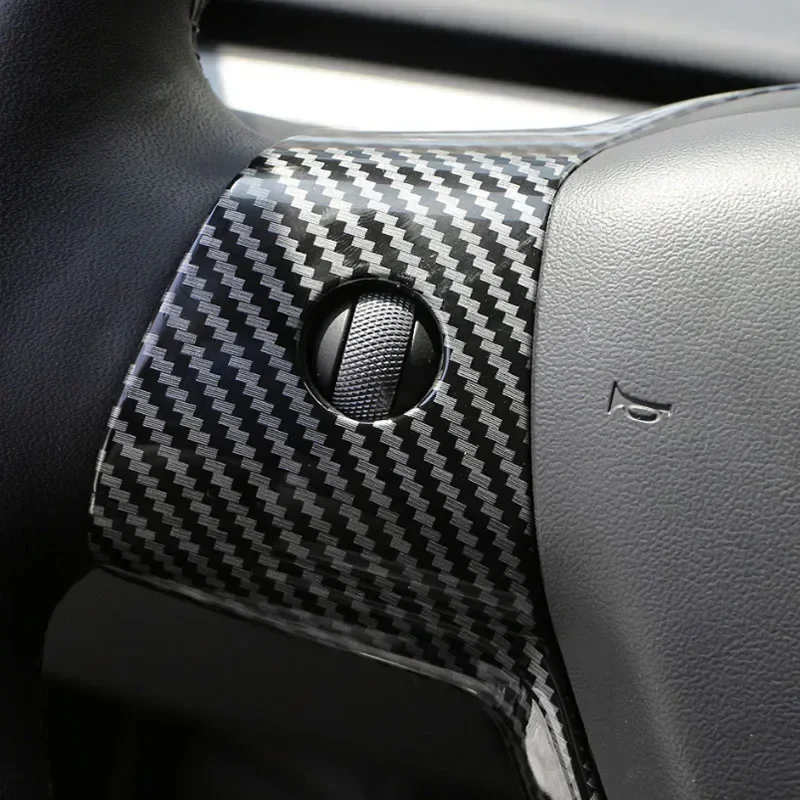 Car Steering Wheel Panel Decoration Cover Sticker for Tesla Model 3 2016-2023 Model Y 2019-2023 Car Accessoires