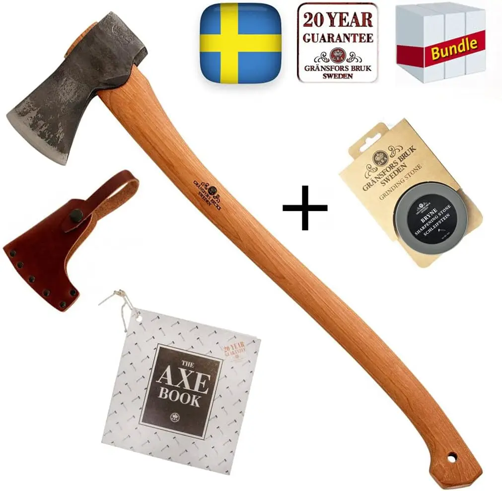 hge Vian Forest Axe (430) With Ceramic Grinding Stone (4034) - Bundle (2 Items) Garden Sculpture Outdoor Decoration