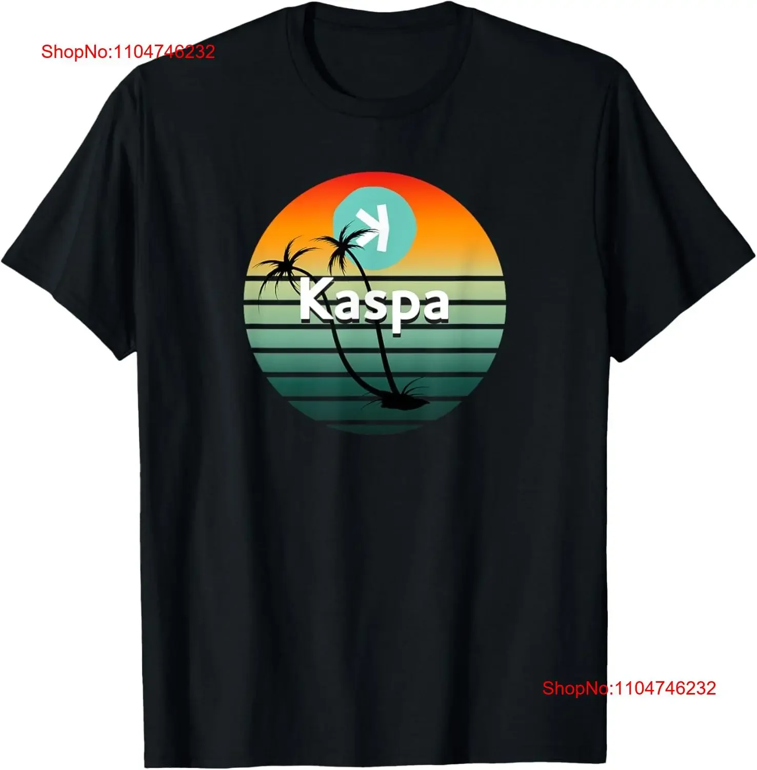 

Kaspa CryptoRetro Sunset футболка винтажная стильная универсальная мягкая слегка удобная дизайнерская одежда унисекс homme