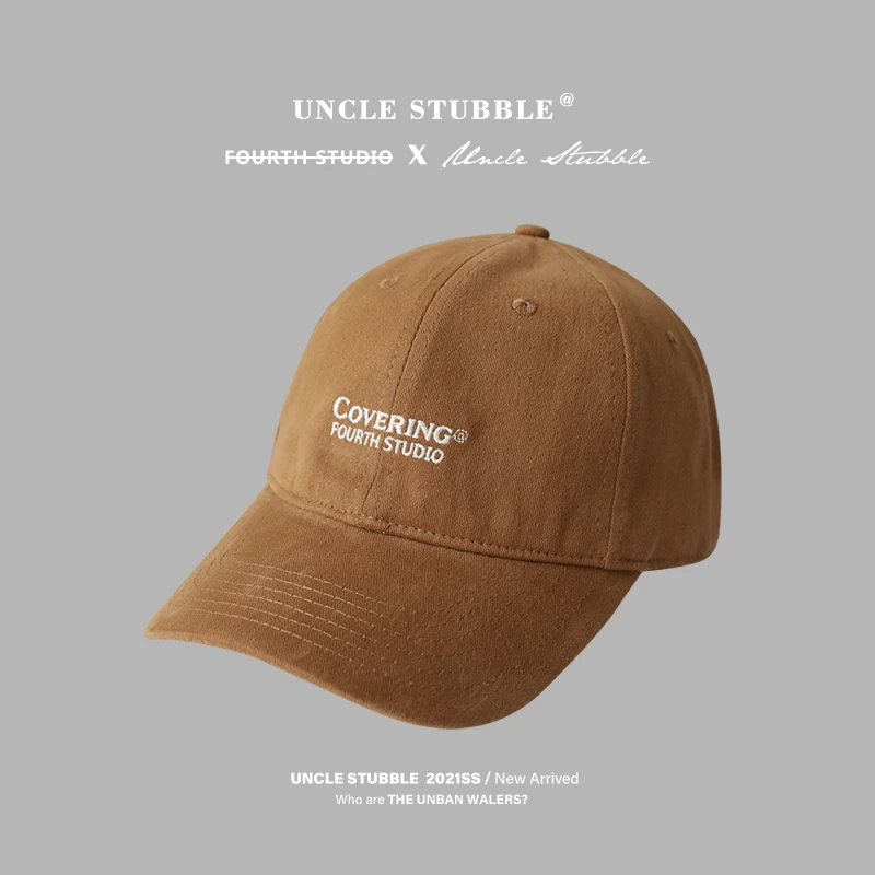 South Korea Dongdaemun Camel Hat Women\'s Brown Soft Top Baseball Cap Peaked Cap Men Brown Bucket Hat Bucket Hat Tide
