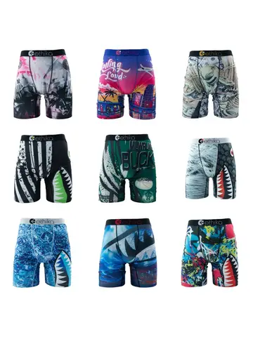 ETHIKA 1Pcs Men Underwear Boxers Breathable Mesh Crotch Mens Trunks Plus Size S-3XL Man Swimming Underpants Men's Panties Trunks