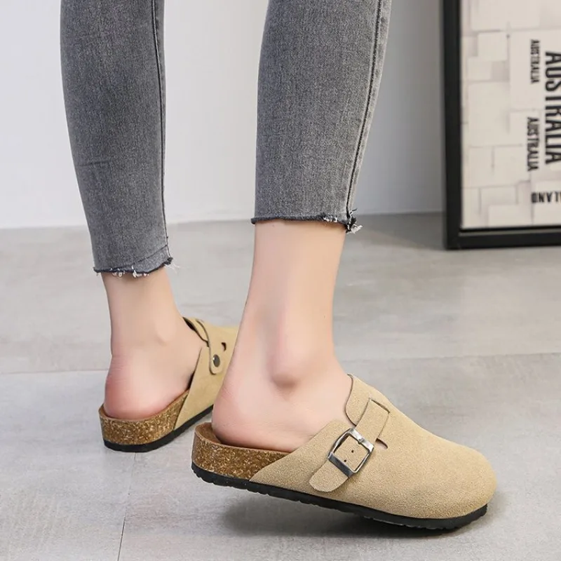 Women\'s Clogs Mules Cork Clogs Slippers 2024 New Men Outdoor Mules Suede Clog Shoes with Arch Support Mule Leather Clogs Sandal