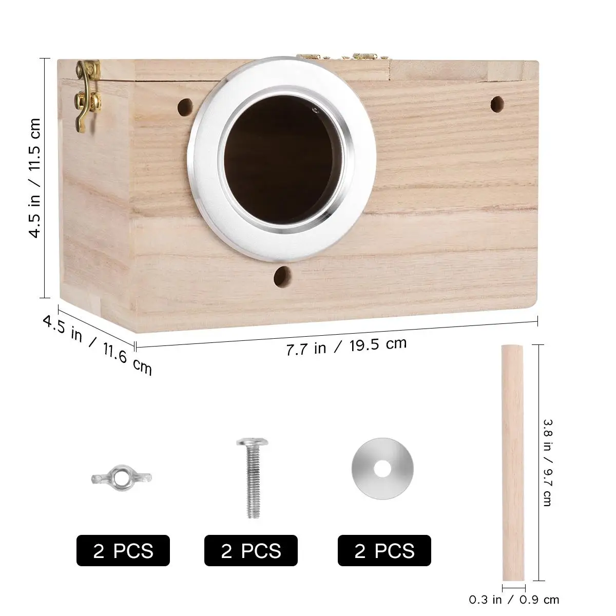 

Parrot Breeding Box Birdhouse Thick Panels Nesting Holder Hatching Window Wild Birds Watching House durability protection