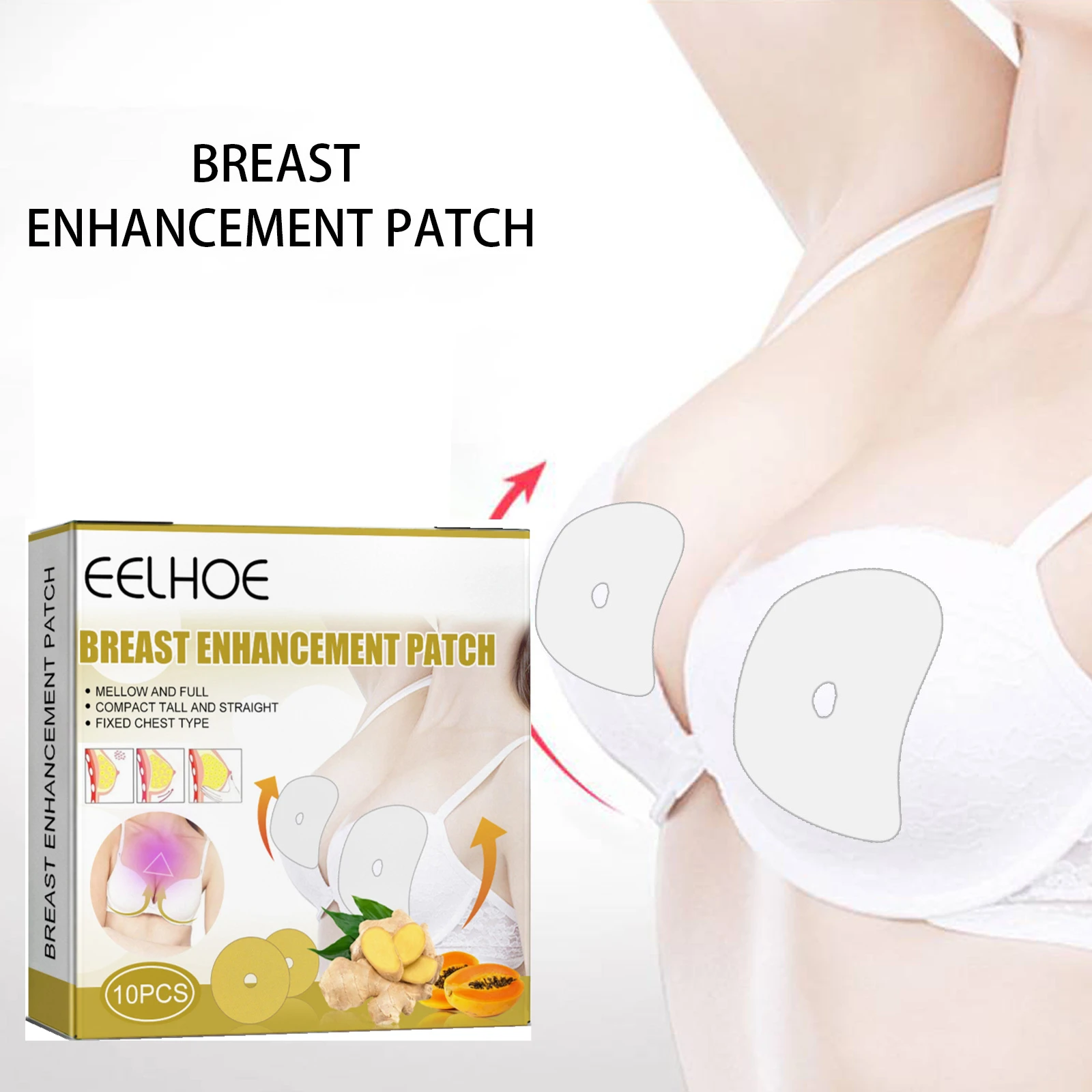 EELHOE Breast Enhancement Patch Fixed Chest Type Plumping Result Improve Flat Flabby Anti-Sagging Chest Bigger Chest Care 10PCS