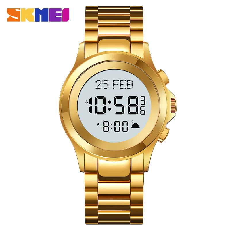 SKMEI Muslim Azan Digital Watch Led Light Display Sport Watch Hijri Pilgrimage Time Reminder Qibla Direction Function Watch 2270