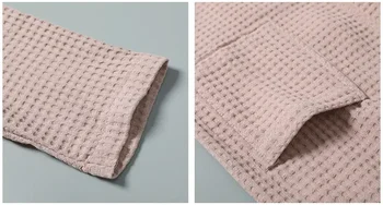Cotton Terry Waffle Robe 5 Cotton Terry Robe for Spring and Summer Thin Morning Robe Long Sleeve Waffle Bathrobe Hotel Beauty Bath Towel for Couples 5
