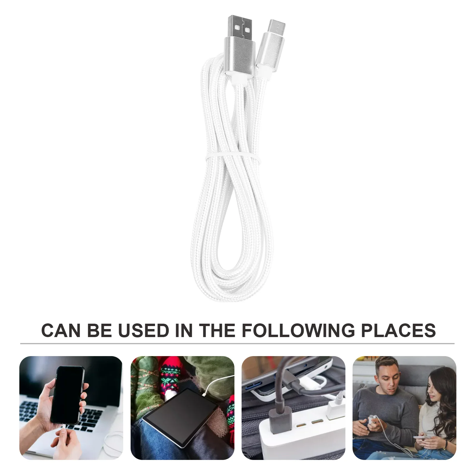 

2m Type-C USB Data Cable Premium Heat-Resistant Aluminum Alloy Nylon Wrapped Compatible USB Type-C Devices 2m Data Cable