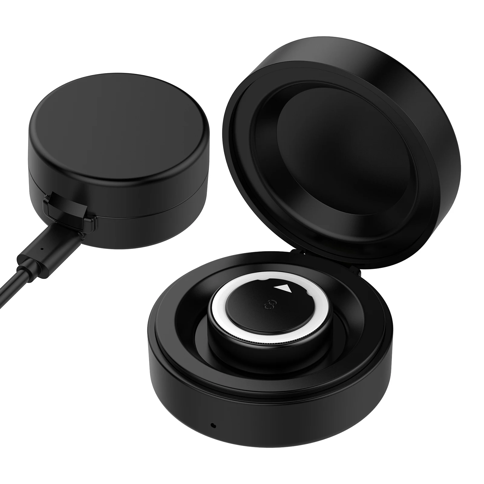 oura-ring-gen-4充電ステーションと互換性のあるポータブルコンパクト充電ボックス、スマートリング用usb-cケーブル付き