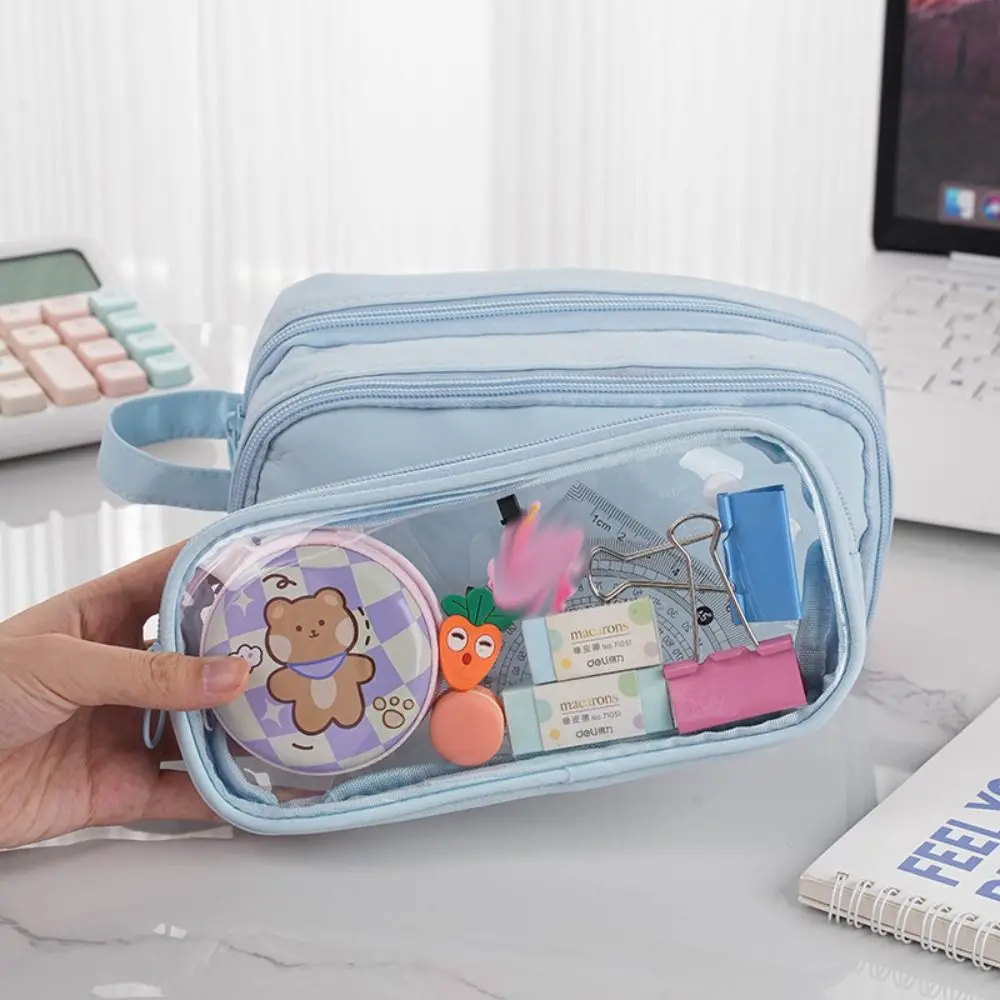 Large Capacity Detachable Pencil Case Storage Bag Itabag Ita Bag Pouch Solid Color Cosmetic Bag Stationery Storage Bag Outdoor