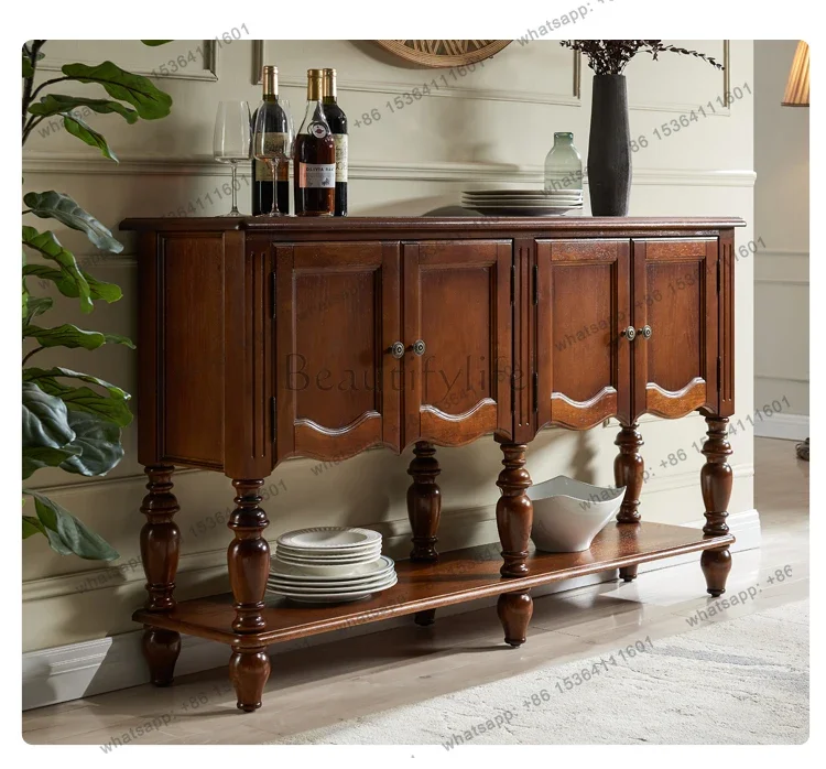 

yj5 American all-solid wood entrance table, entrance corridor against the wall, European living room, side cabinet, decorative s