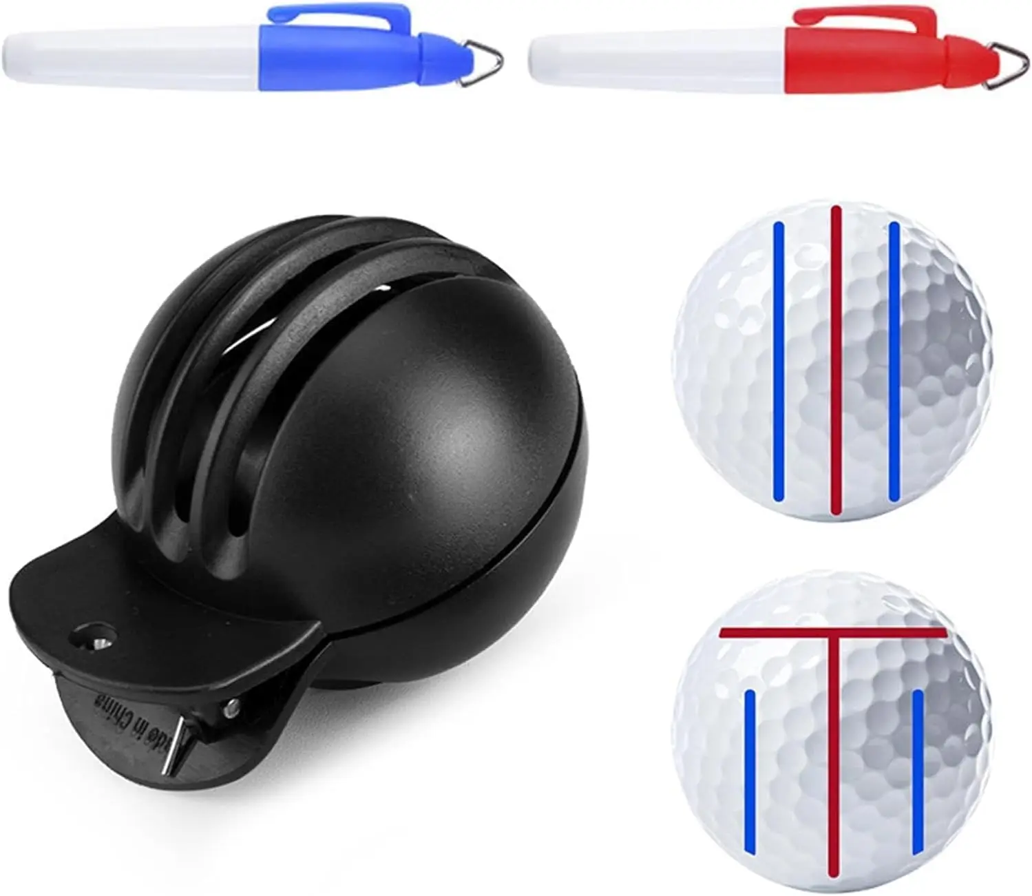 بطانة كرة جولف مقاومة للبهتان، أداة وضع علامات على كرة التصميم المتقدم |   1 أداة محاذاة مع 2 علامات ختم كرة الجولف، كرة الجولف