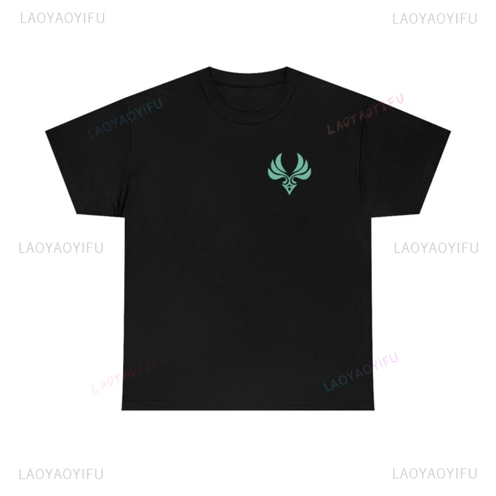 Anemo Elemental Genshin Impact Minimalist Design Graphic T Shirts Woman Man Summer Cartoon High Quality Cotton Clothes