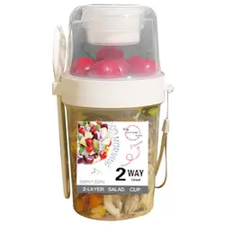 Overnight Oats Containers Meal Container Jars with Topping Compartment for Cereal Kitchen picnic Storage Cups with Lids