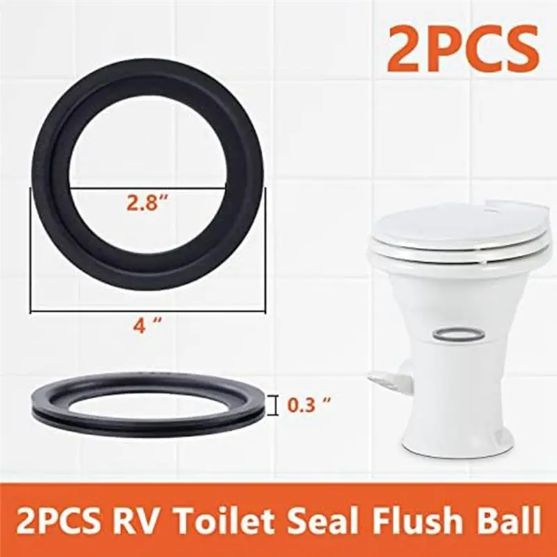DT17 2Pcs RV Toilet Seal Kit for Dometic 300/310/320 Toilet Parts Solve Leakage Problem Easy Install Silicone Black
