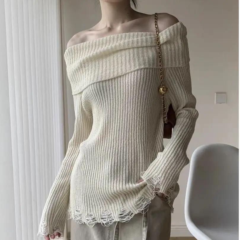 

Женские хлопковые пуловеры в корейском стиле с эффектом разбитого стекла и кристаллов