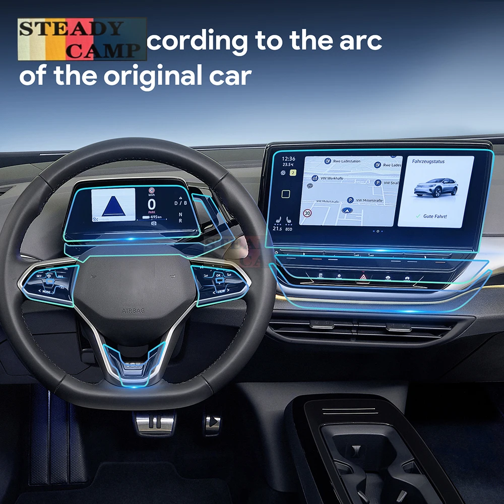 ل Volkswagen VW ID.4 Crozz GTX 2021-2024 وحدة التحكم المركزية والعتاد لوحة الملاحة شاشة بولي TPU الداخلية طبقة رقيقة واقية المضادة للخدش #2