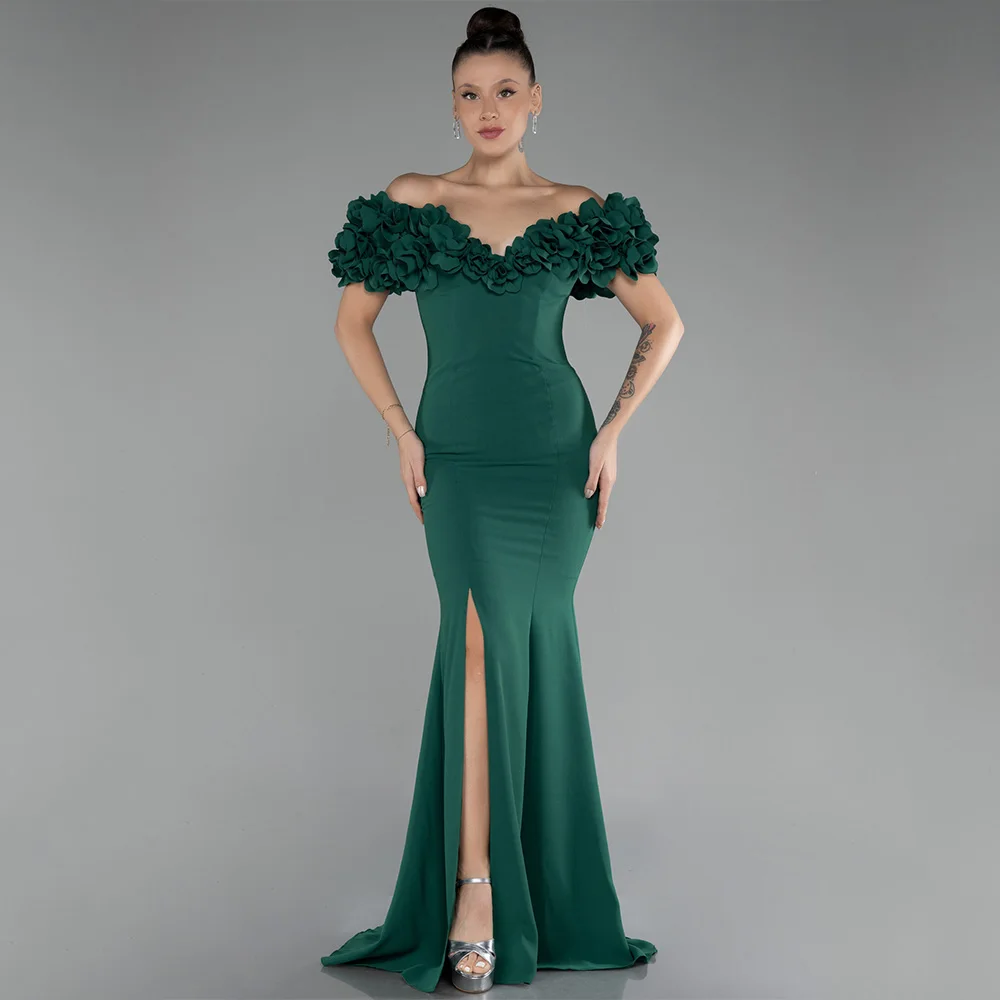 

Arya High Quality Evening Dress Jersey for Floor-Length Off-the-shoulder Prom Dress Appliques Vestidos De Fiesta Customized