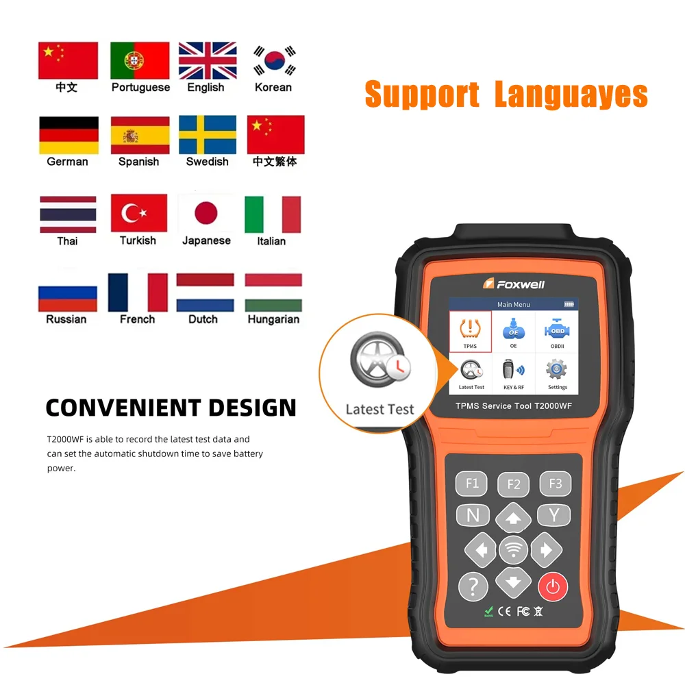 Picture 4: FOXWELL T2000 WF TPMS Diagnostic Tool for Car Tire Pressure Monitor System Programming Diagnosis Sensors Program PK T2000 pro