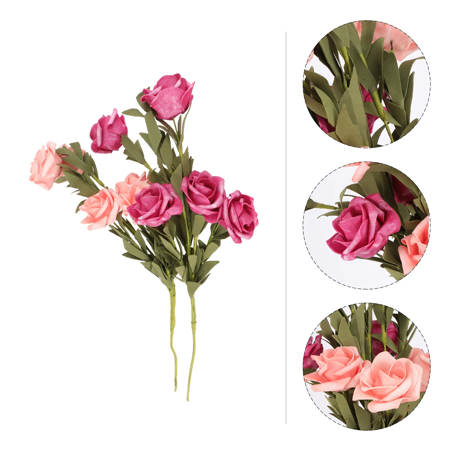 

2 Bunches Artificial Rose Bouquet for Wedding Decoration Dry Flowers Bridal Floral Arrangement Fake Flower Pick