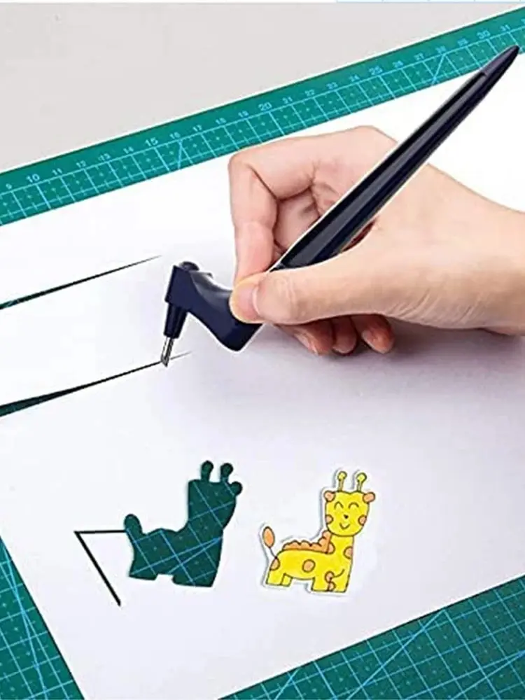 1PC Narzędzia do cięcia papieru z trójkątną linijką Obrotowe ostrze 360 stopni Nóż rzemieślniczy ze stali nierdzewnej H