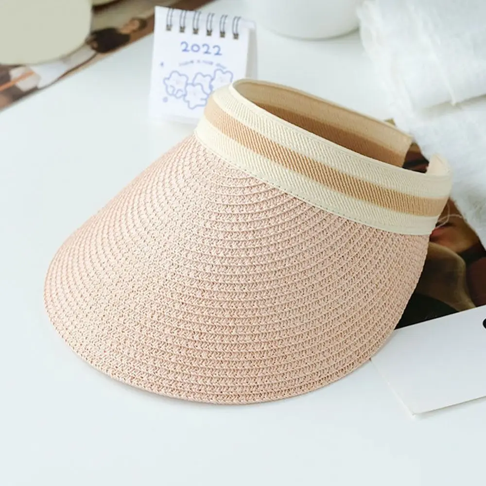 Women Sun Hats Female Outdoor Visor Beach Cap Brethable Empty Top Straw Cap Anti-UV Casual Shade Hat
