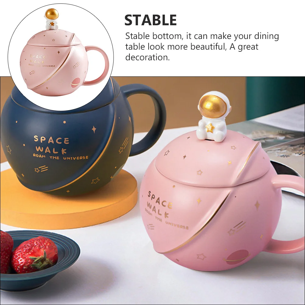

Dad Gift Coffee Water Cup Home Drinking Creative Decorative Beverage Pink Milk Astronaut Planet