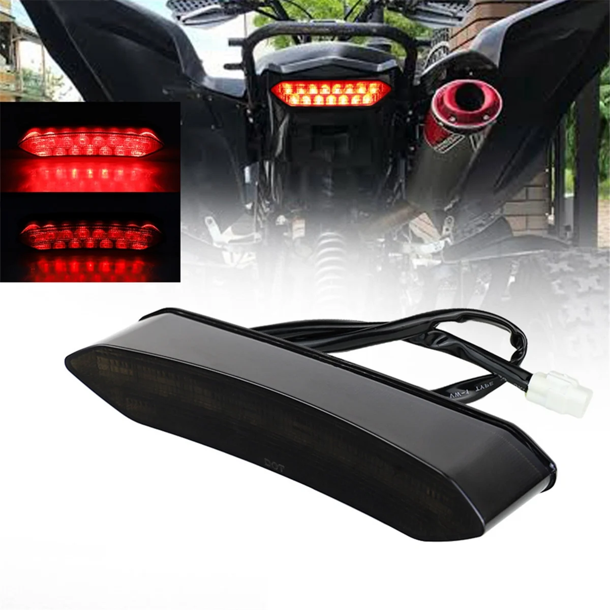 1 Pcs White Motorcycle LED Brake Tail Light for Yamaha Raptor 700 YFZ450R Motorcycle Accessories