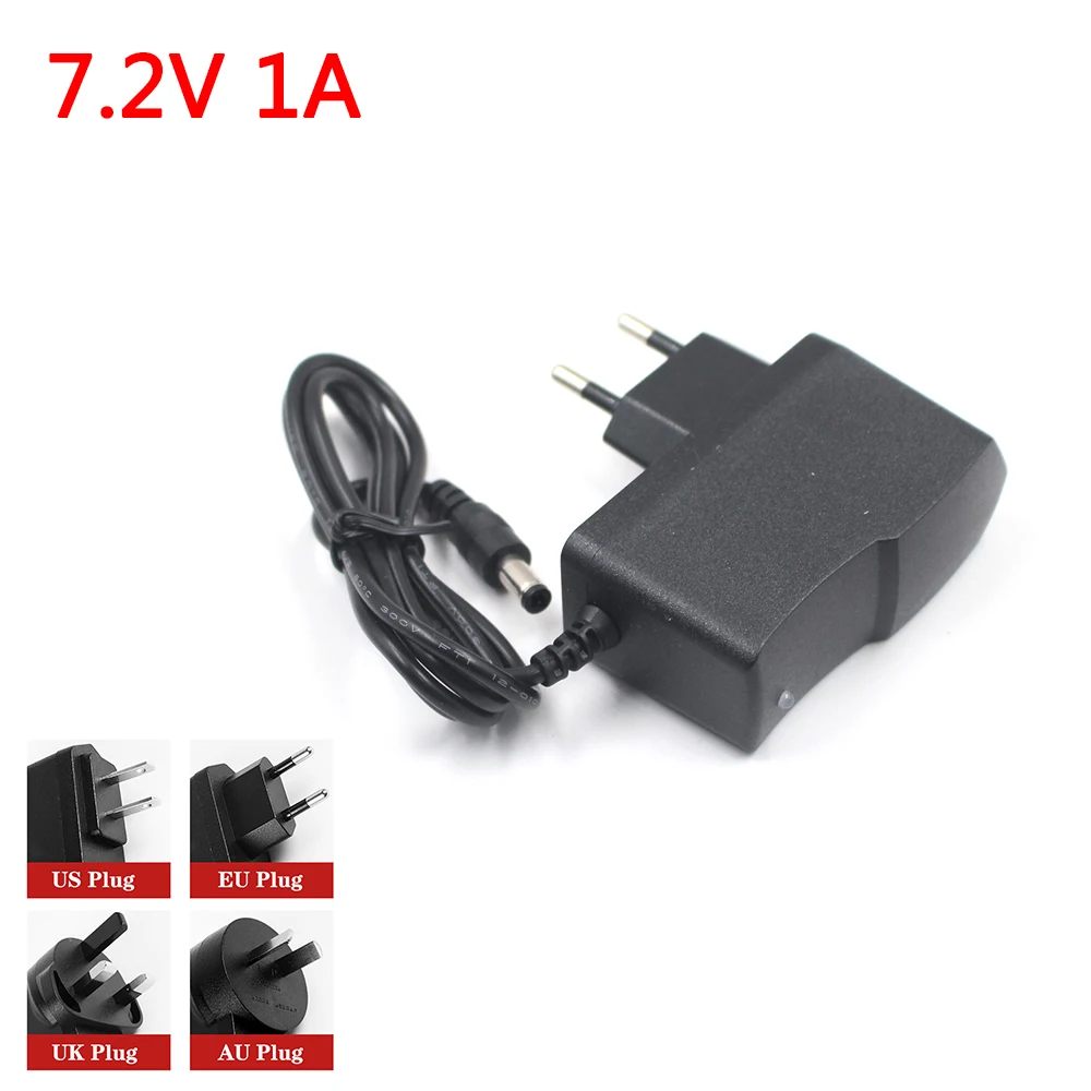 7.2V 1A Li-Polymer Battery Charger 7.2 V 1A Power Adapter Charger Dual IC 7.2V 1000mAh DC 5.5mm*2.1mm EU