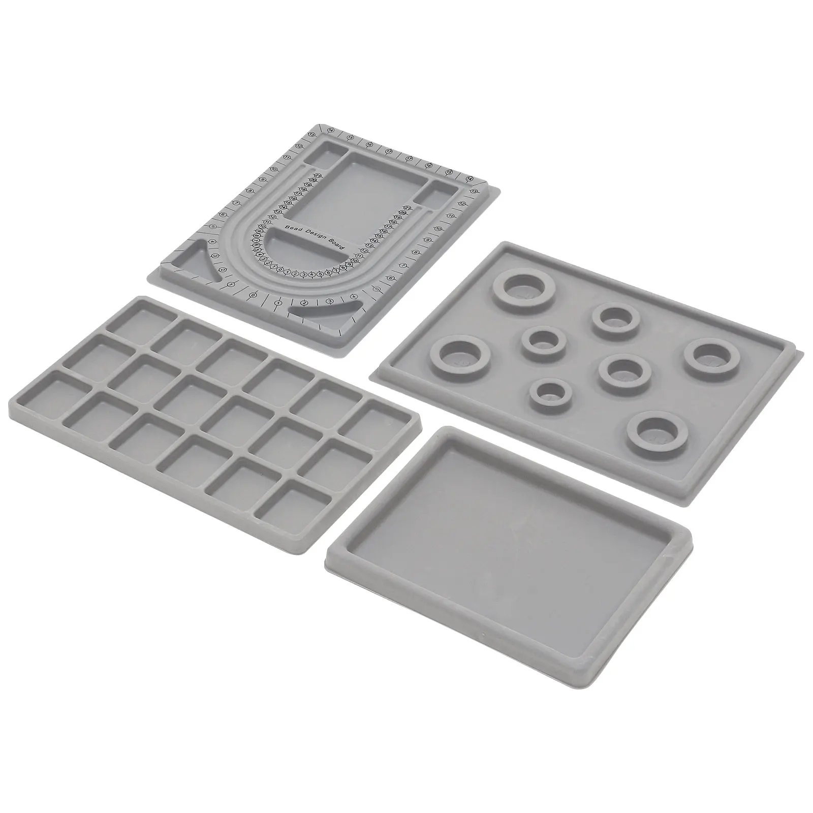

4pcs Design Board Making Tray Beads Organizer Storage Box Necklace Ring Measurement Tool Plastic Tray Bead Jewelry for Jewelry